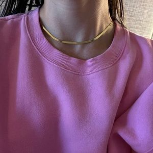 Herringbone solid 14k gold necklace